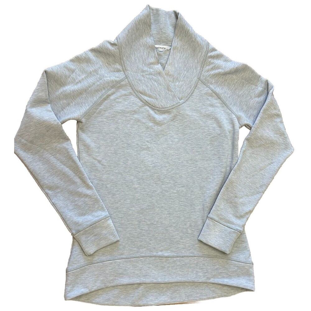 Athleta Light Gray Crossneck super Soft Pullover small